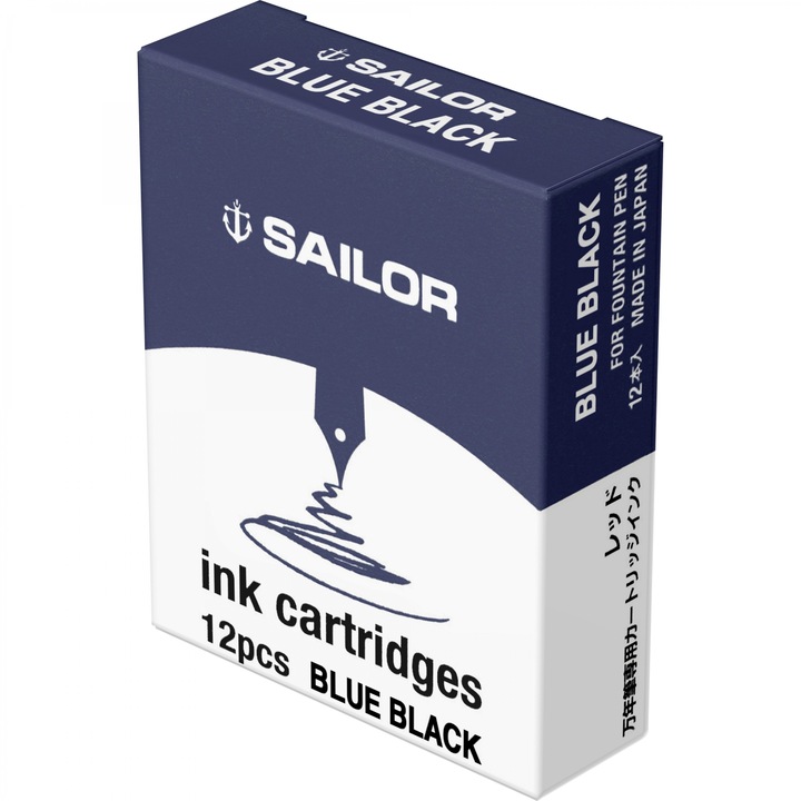 Комплект от 12 пълнителя Sailor, Standard Blue Black