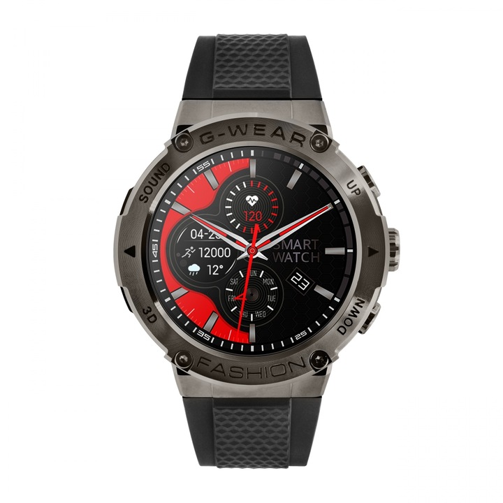 Ceas Smartwatch Watchmark barbati G-Wear negru 1.32 inch Silicon