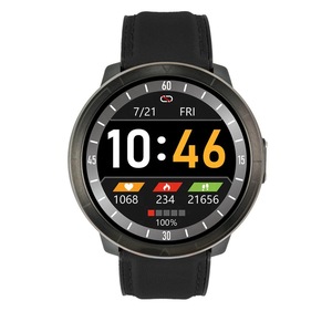 Ceas Smartwatch Watchmark barbati WM18 negru 1.3 inch Piele naturala