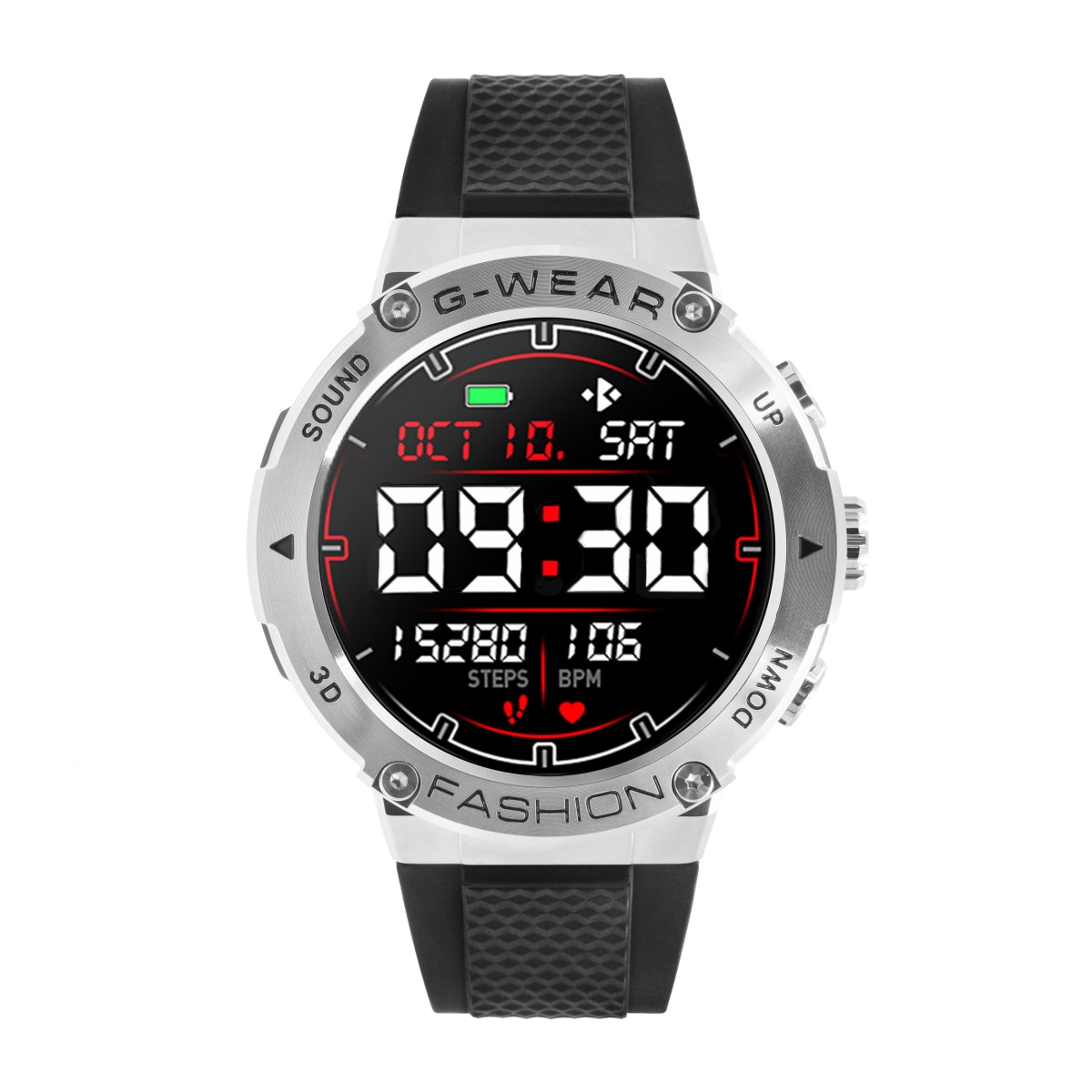WATCHMARK Smartwatch Cinturino in silicone ultra nero Modalità sportive Durevole IP67 resistente