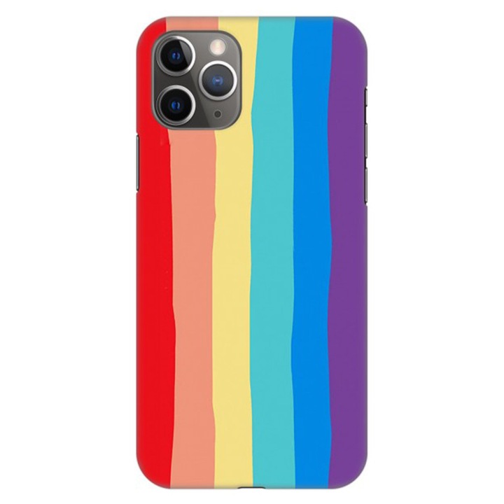 Husa din Silicon pentru Apple iPhone 12 Pro Max, Artsy, Design Elegant, Rainbow, Multicolor