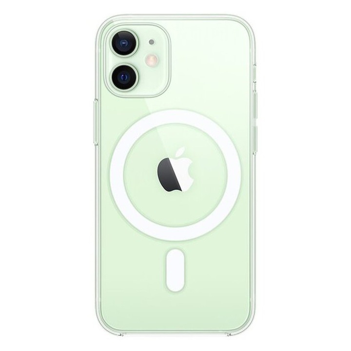 Husa de protectie MagSafe pentru Apple iPhone 12 Mini, Silicon TPU, Optim Solution, Transparent