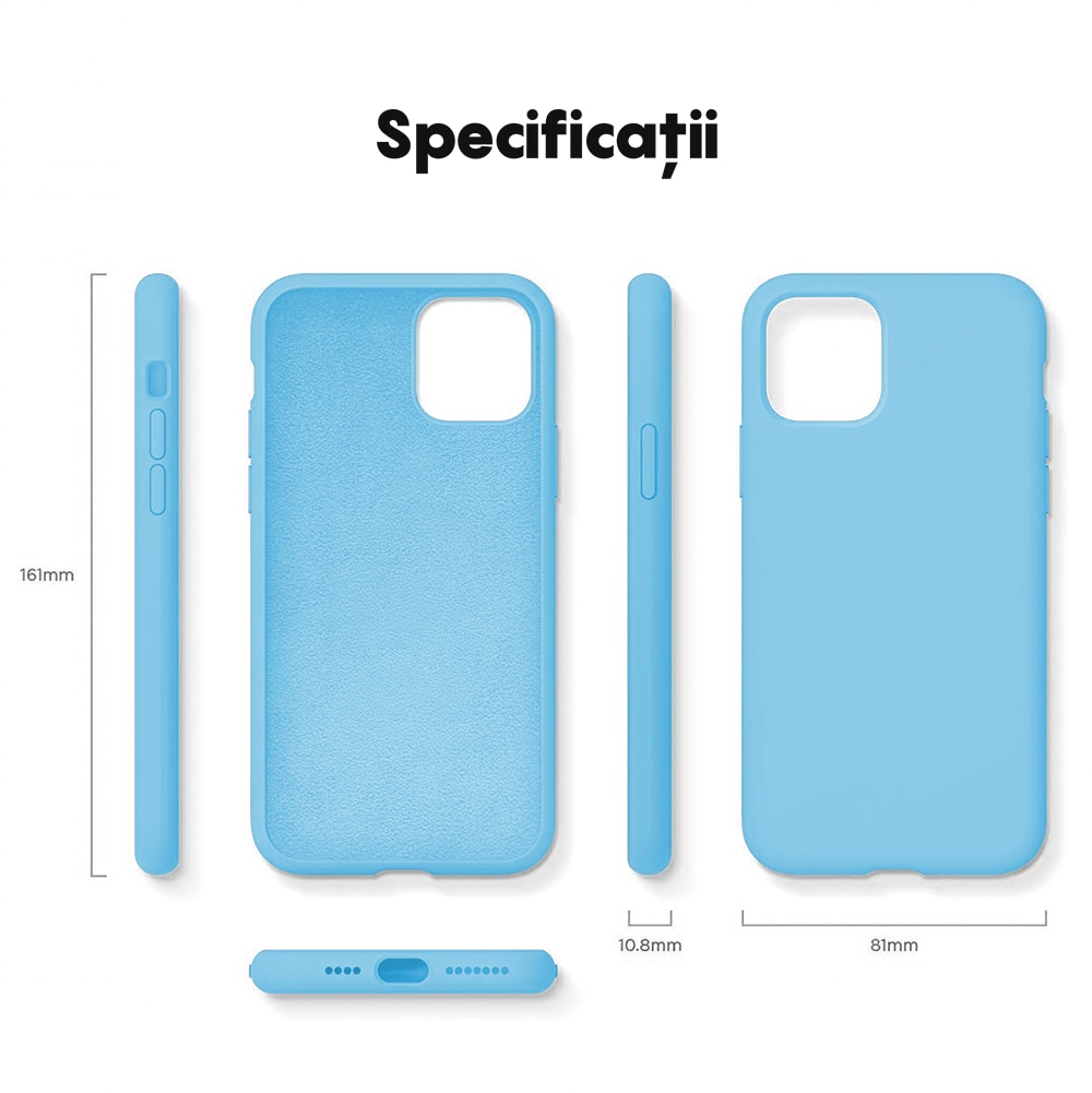 Husa CASEY STUDIOS™ compatibila cu iPhone 11 Pro Max, Soft Silicone Premium, Microfibra in Interior, Cadet Blue, de Protectie, Ultra Slim, pentru Incarcare Wireless, Margini Ridicate de Protectia Ecranului si a Camerelor
