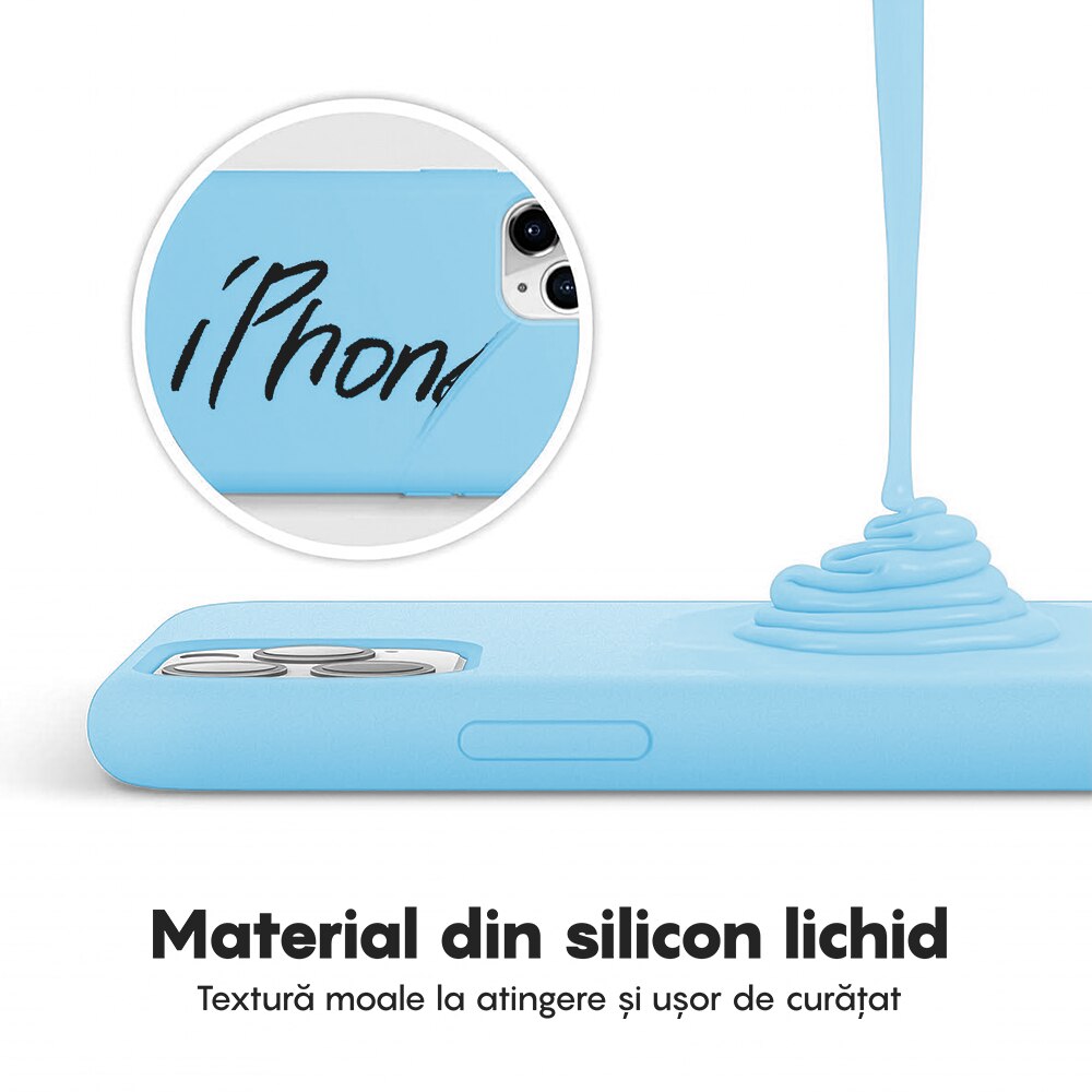 Husa CASEY STUDIOS™ compatibila cu iPhone 11 Pro Max, Soft Silicone Premium, Microfibra in Interior, Cadet Blue, de Protectie, Ultra Slim, pentru Incarcare Wireless, Margini Ridicate de Protectia Ecranului si a Camerelor