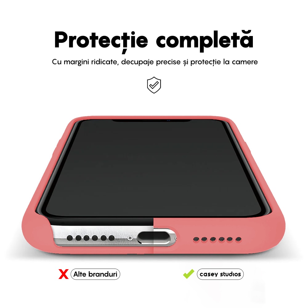Husa CASEY STUDIOS™ pentru Apple iPhone 11 Pro, Soft Silicone Premium, Microfibra in Interior, Roz, de Protectie, Ultra Slim, pentru Incarcare Wireless, Margini Ridicate pentru Protectia Ecranului si a Camerelor