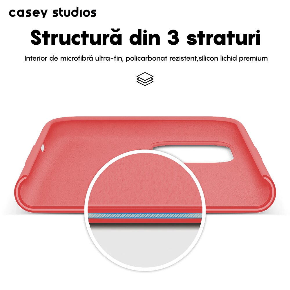 Husa CASEY STUDIOS™ pentru Apple iPhone 11 Pro, Soft Silicone Premium, Microfibra in Interior, Roz, de Protectie, Ultra Slim, pentru Incarcare Wireless, Margini Ridicate pentru Protectia Ecranului si a Camerelor