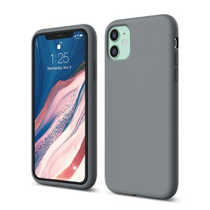 Husa CASEY STUDIOS™ pentru Apple iPhone 11, Soft Silicone Premium, Microfibra in Interior, Dark Gray, de Protectie, Ultra Slim, pentru Incarcare Wireless, Margini Ridicate pentru Protectia Ecranului si a Camerelor