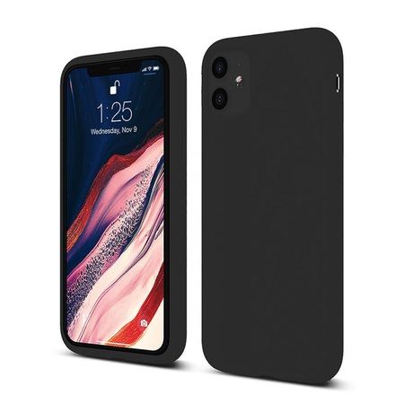Husa CASEY STUDIOS™ pentru iPhone 11, Soft Silicone Premium, Microfibra in Interior, Negru, de Protectie, Ultra Slim, pentru Incarcare Wireless, Margini Ridicate pentru Protectia Ecranului si a Camerelor