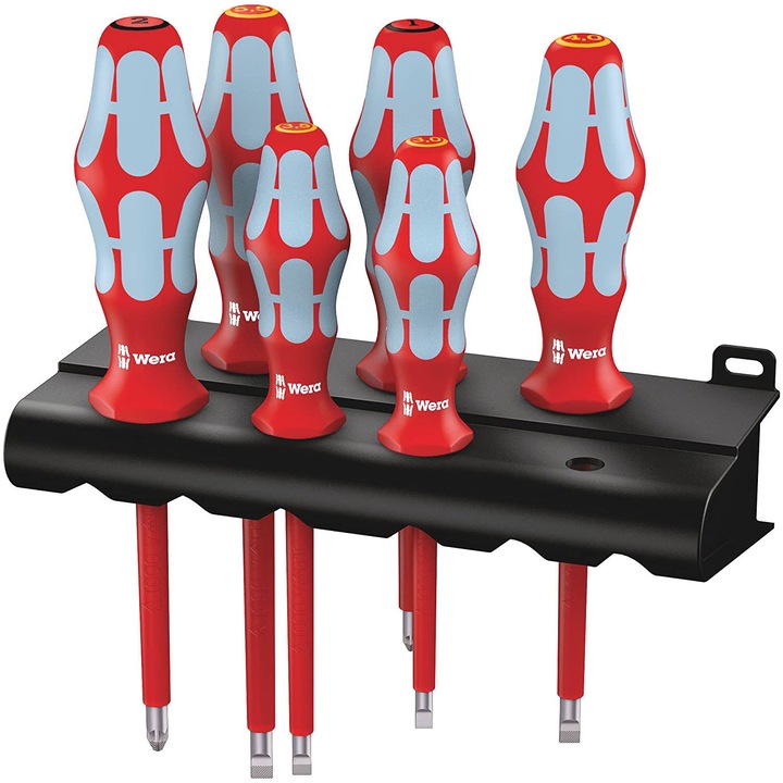 Set surubelnite inox izolate la 1000 V, WERA, PZ-drepte, 6 piese