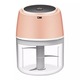 Мини електрически блендер SIKS, 3 ножа, USB зареждане, чопър за зеленчуци, чесън, 250 мл, розов