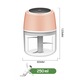 Мини електрически блендер SIKS, 3 ножа, USB зареждане, чопър за зеленчуци, чесън, 250 мл, розов