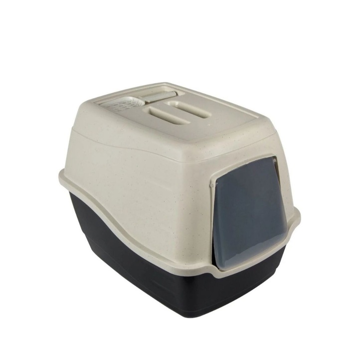 Litiera pentru pisici, negru-bej, 46x36x40 cm