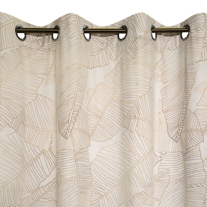 Eurofirany Függöny Gyűrűkkel LUNA-2, 140 x 250 fehér / bézs