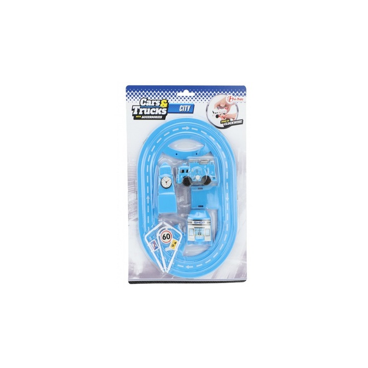 Mini versenypálya autóval és tartozékokkal, 23 cm