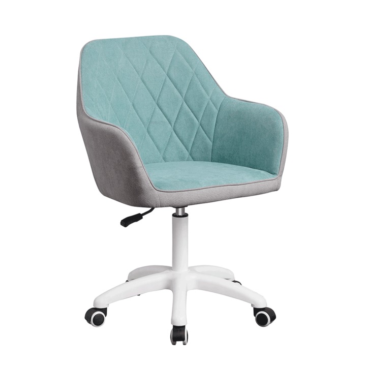 Офис стол ментово зелен текстил, 60x62x100 см