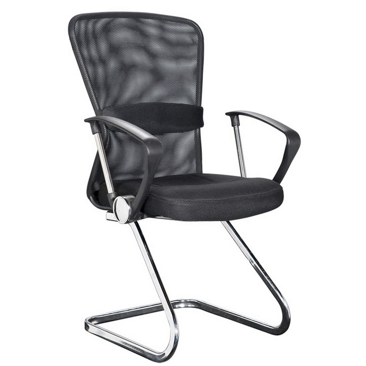 Fekete Kingstone poliuretán habbal kárpitozott irodai szék, 57,5 x 59 x 95 cm