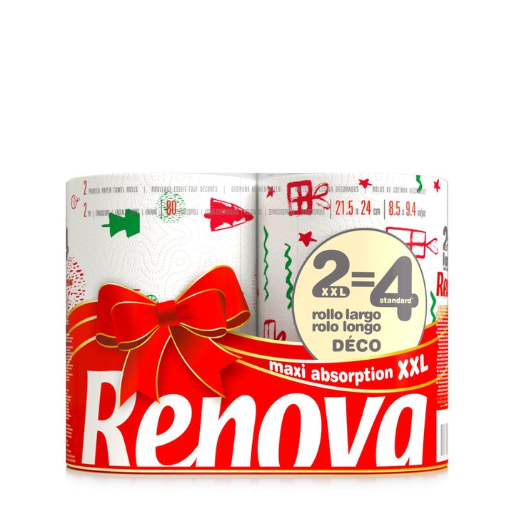 Set 2 role prosoape hartie Renova, Craciun, Multicolor