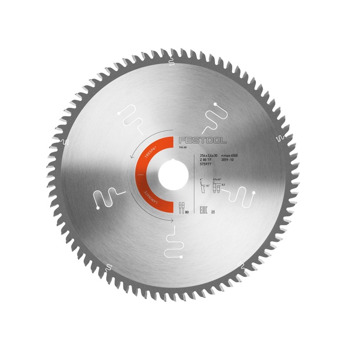 name: Циркулярен диск с твърдосплавни пластини, Festool, Стомана, 254 x 2.4 x 30 мм, Сребрист