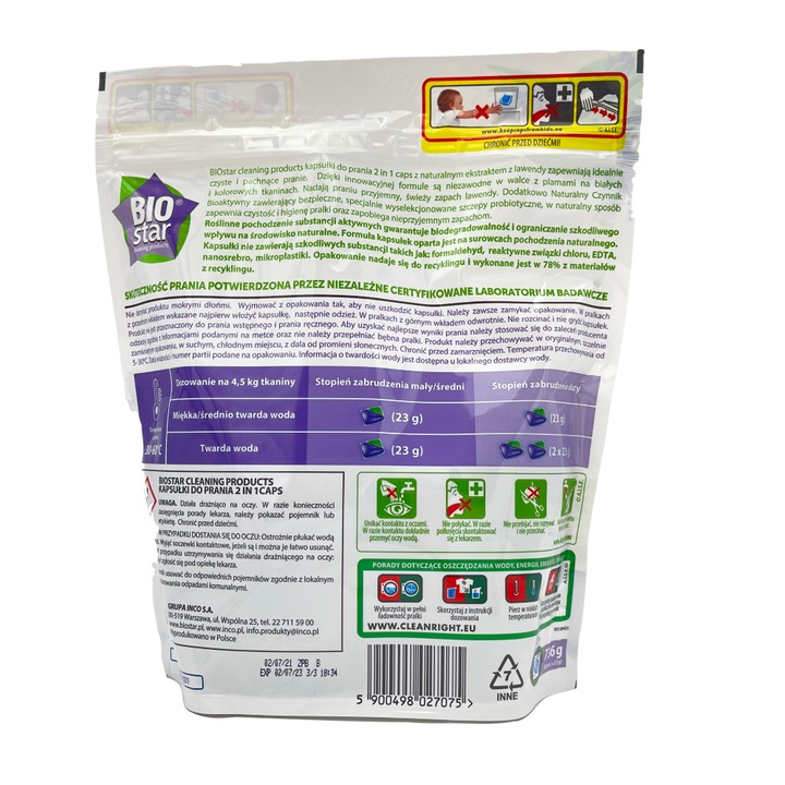 Biostar 2 в 1 капсули за пране, 32 бр