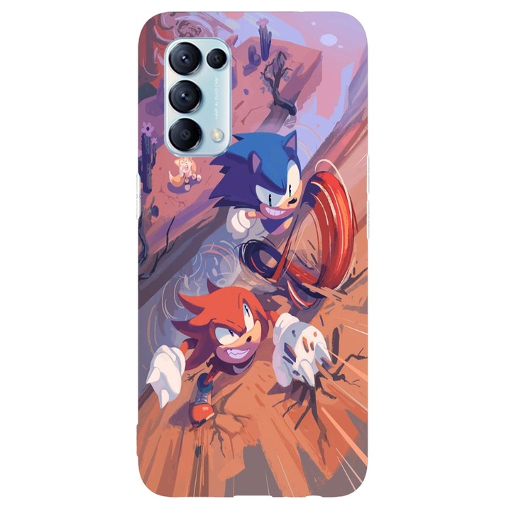 Калъф, съвместим с Oppo A53 модел Sonic Mania, Silicon, TPU, обратното