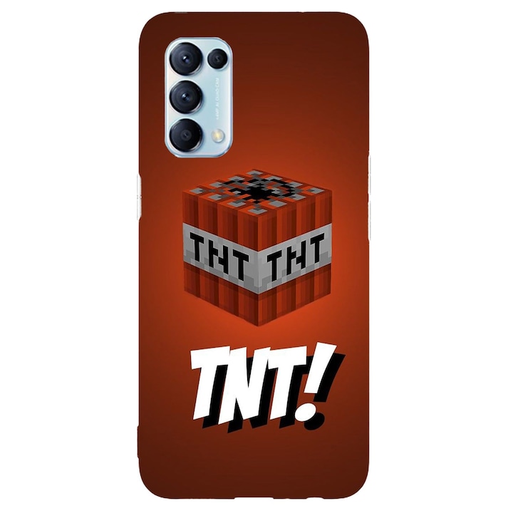 Кейс съвместим с Oppo Find X2 модел TNT Minecraft, Силикон, TPU, Обратно