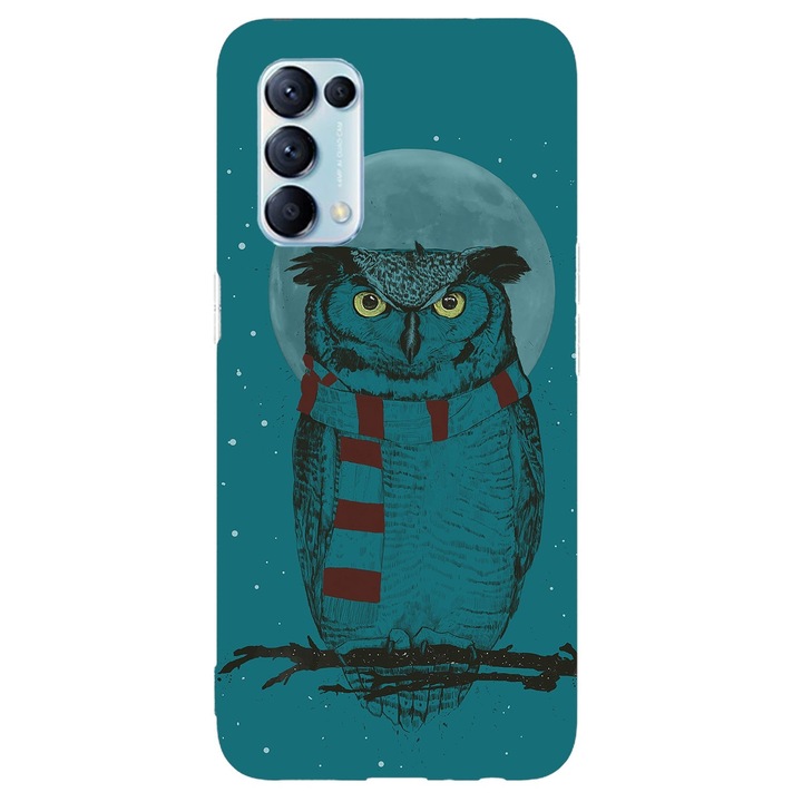 Капак, съвместим с модел Oppo A5 (2020) Winter Owl, силикон, TPU, обратното