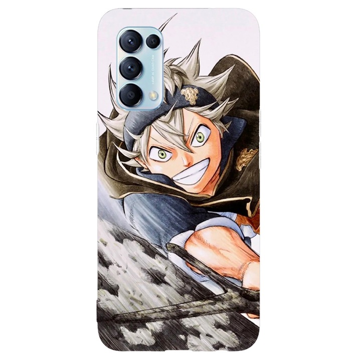 Кейс съвместим с Oppo Reno 3 Pro модел Asta Black Clover, силикон, TPU, обратното