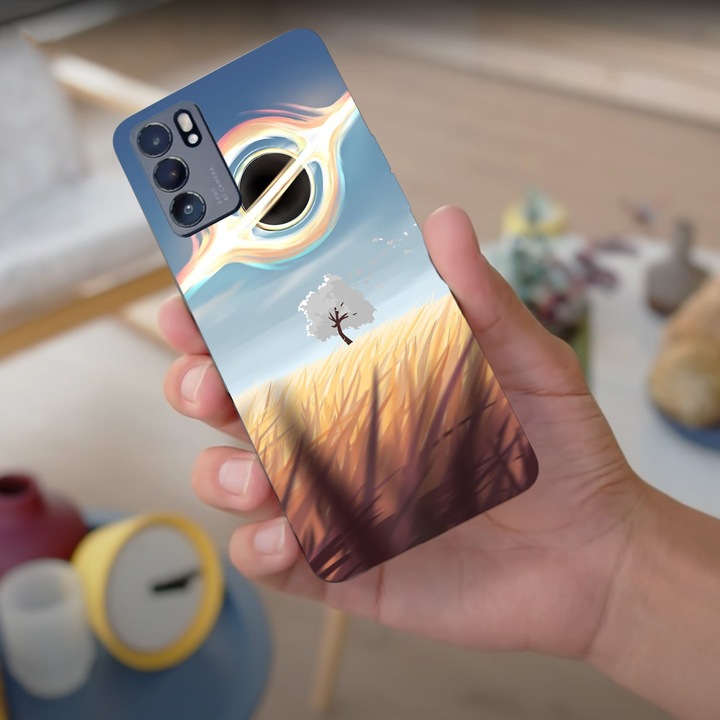 Кейс съвместим с Oppo A53 модел Black Hole, силикон, TPU, обратно