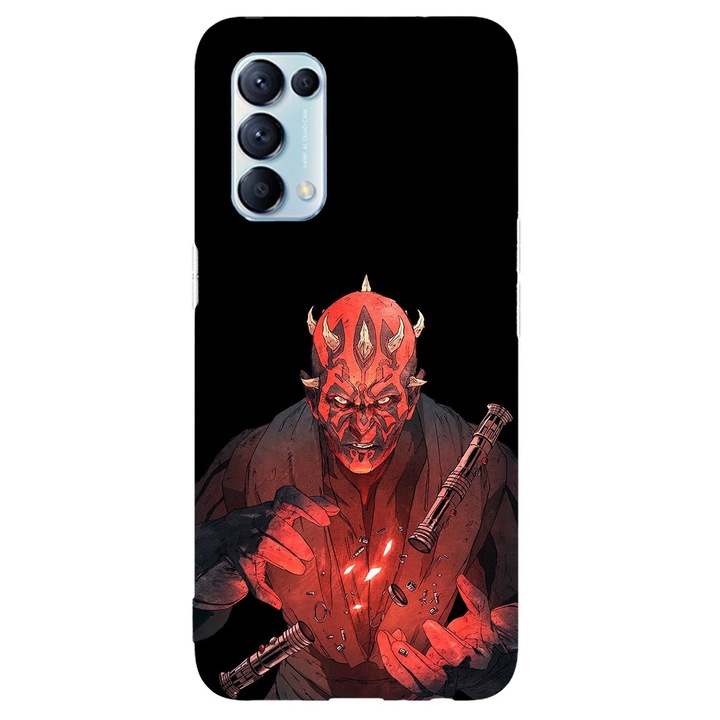 Калъф, съвместим с Oppo Reno 5 4G модел Darth Maul, Silicon, TPU, обратното