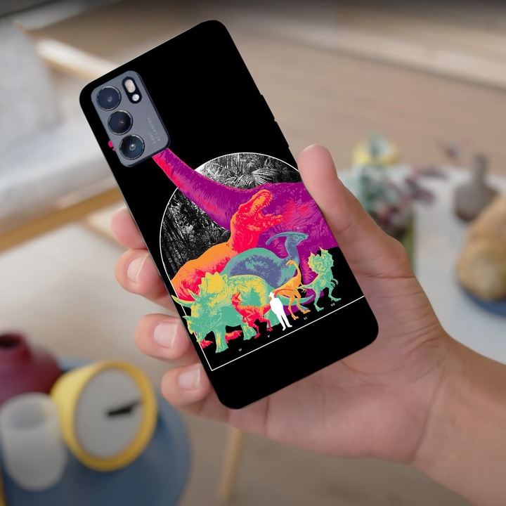 Tok kompatibilis az Oppo A15 Jurassic World modellel, szilikonnal, TPU-val, fordítva