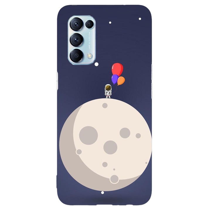 Капак, съвместим с Oppo Find X3 модел Moon Party, силикон, TPU, обратното