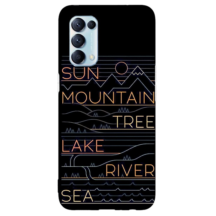 Калъф, съвместим с модел Oppo Reno 5 K (2021) Neon Nature, силикон, TPU, обратното