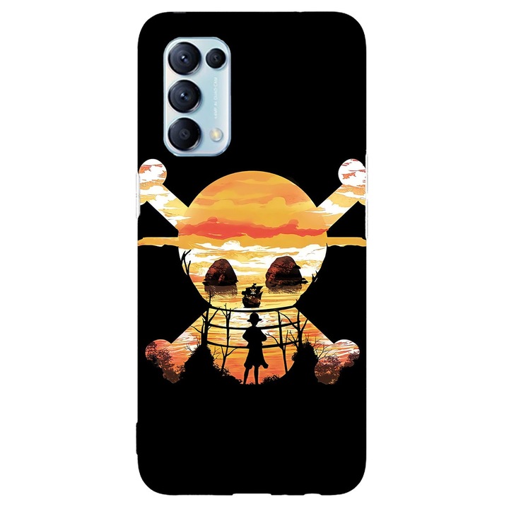 Husa compatibila cu Oppo A16 model One Piece Skull, Silicon, TPU, Viceversa