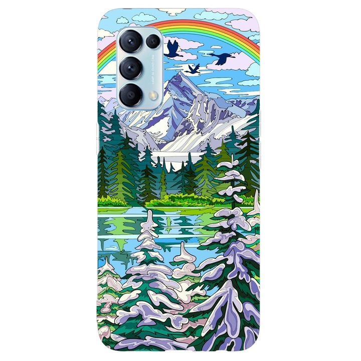 Husa compatibila cu Oppo A16 model Rainbow over Nature, Silicon, TPU, Viceversa