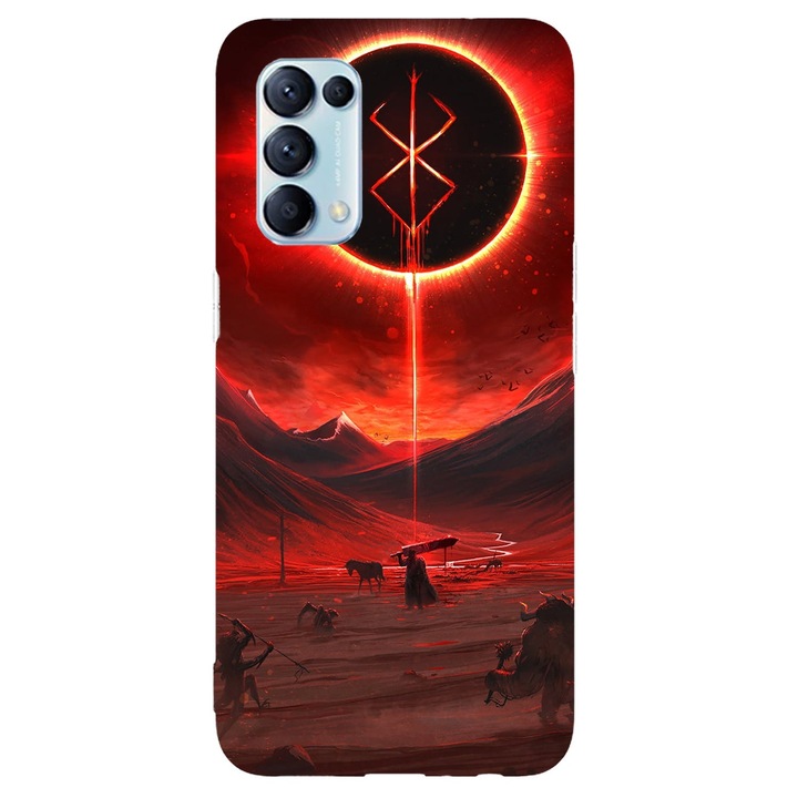 Калъф, съвместим с Oppo Reno 4 Pro 5G модел Red Eclipse, силикон, TPU, обратното