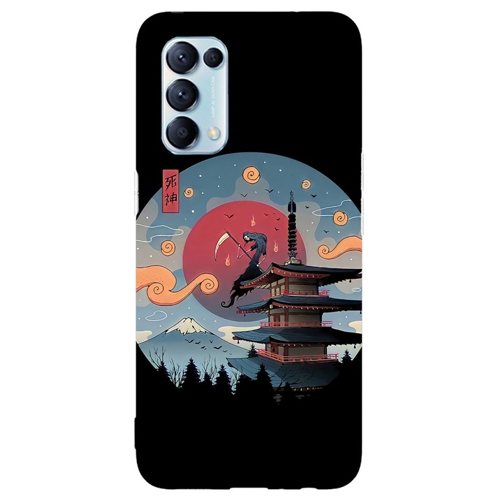 Капак, съвместим с Oppo Reno 5 4G Shinigami модел в Edo, силикон, TPU, обратното