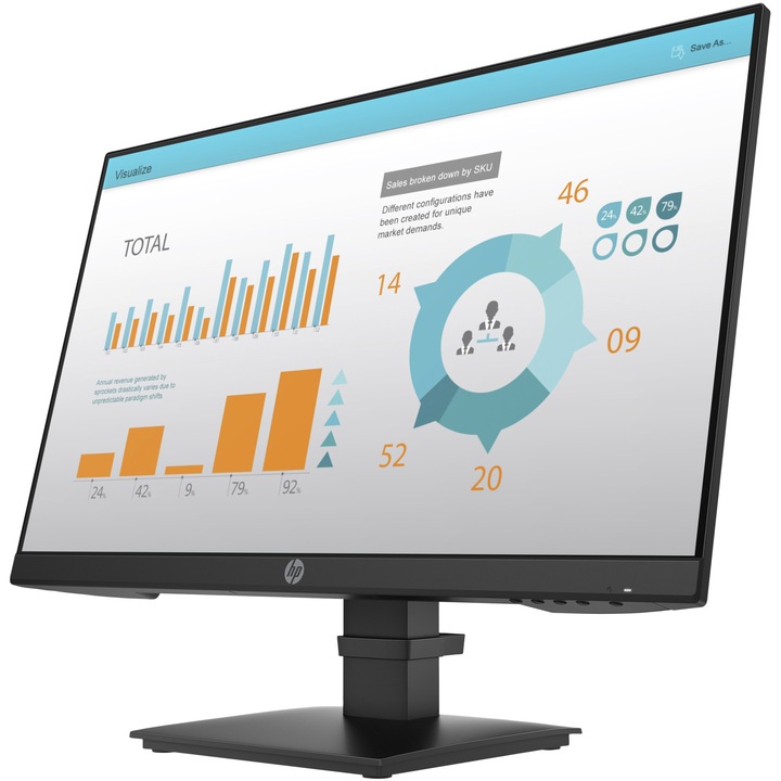 Monitor LED HP P24 G4, 23.8", IPS, Full HD, AntiGlare, VGA, HDMI, DisplayPort, 1000:1, 2,5ms