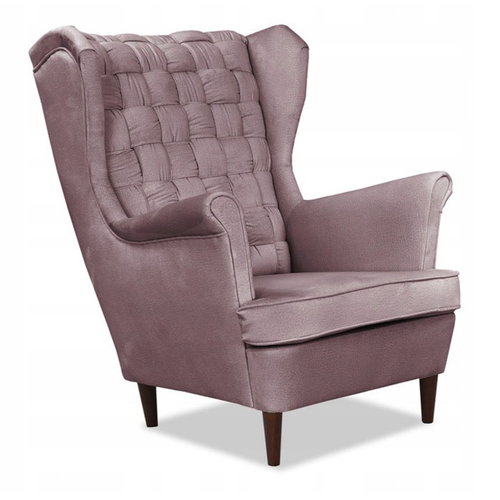 Fotoliu Fix Carol Scandinav Puf Din Velur Extensibil Pentru Sufragerie Lilac 104x84x92