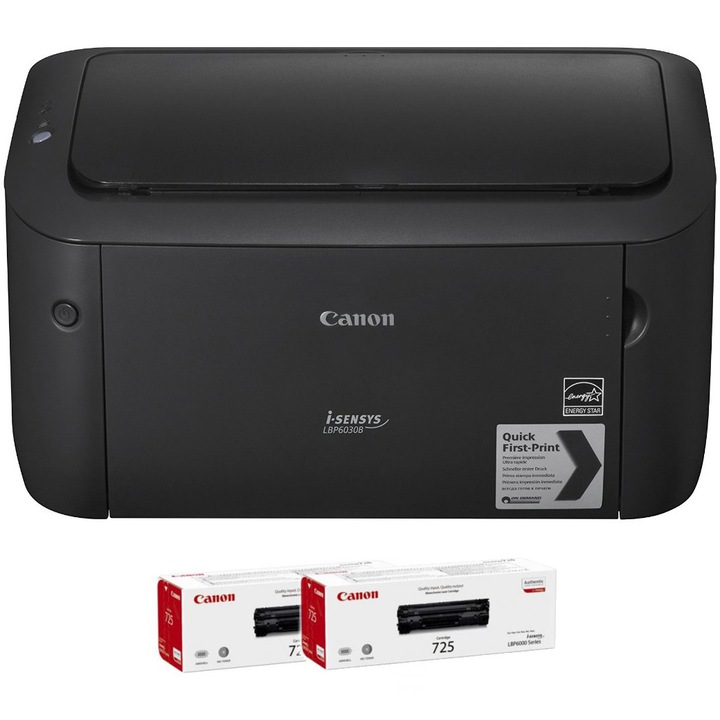 Комплект Лазерен монохромен принтер A4 Canon LBP6030B + 2 тонера CRG-725