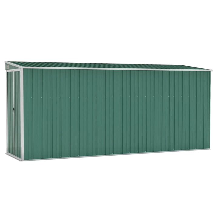 vidaXL zöld acél falhoz erősíthető kerti fészer 118 x 382 x 178 cm 316229