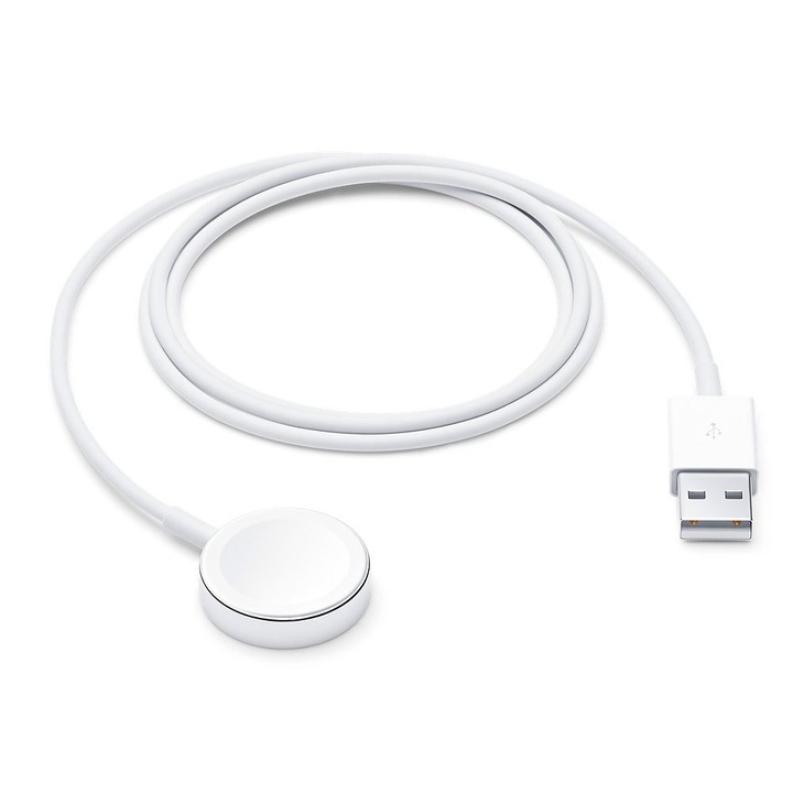 Cablu Incarcare Magnetica pentru Apple Smartwatch, Highquality, Interfata Intrare USB x1, Alb