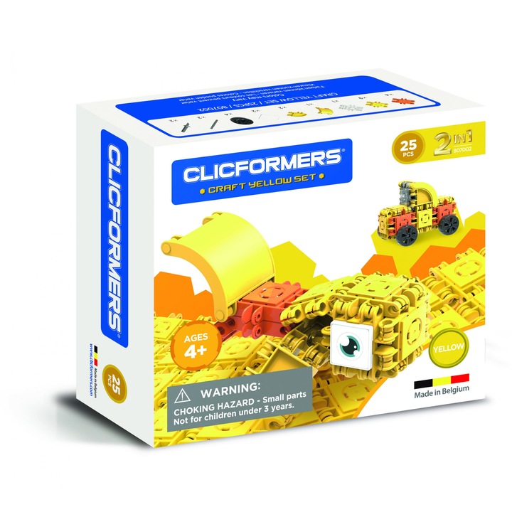 Set de construit Clicformers Craft, galben, 25 piese