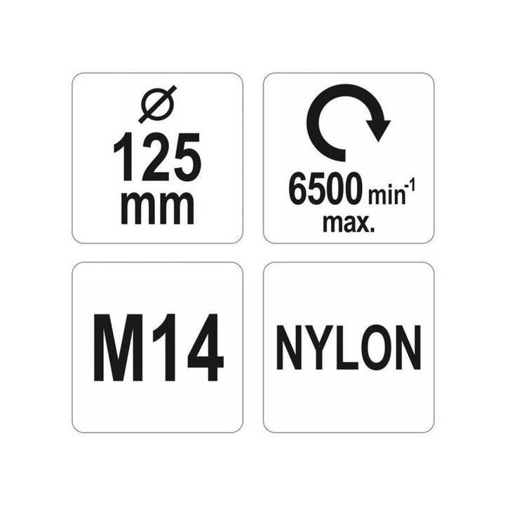 Yato fazékkefe nylon M14 125 mm