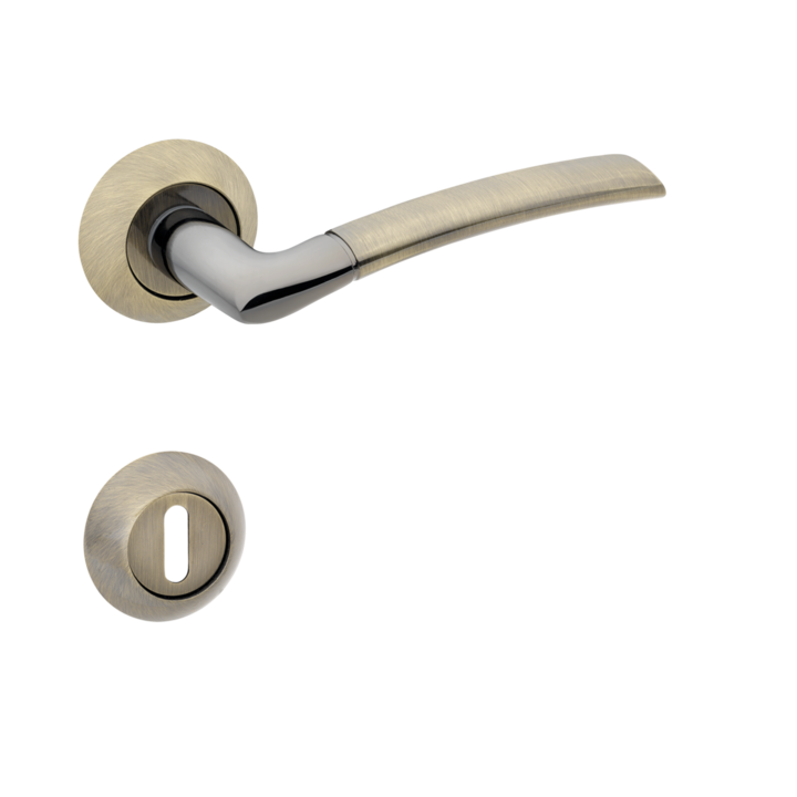 Kilincs Bussare Classic FINO A-13-10 antik bronz tollas kulcsos rozettával