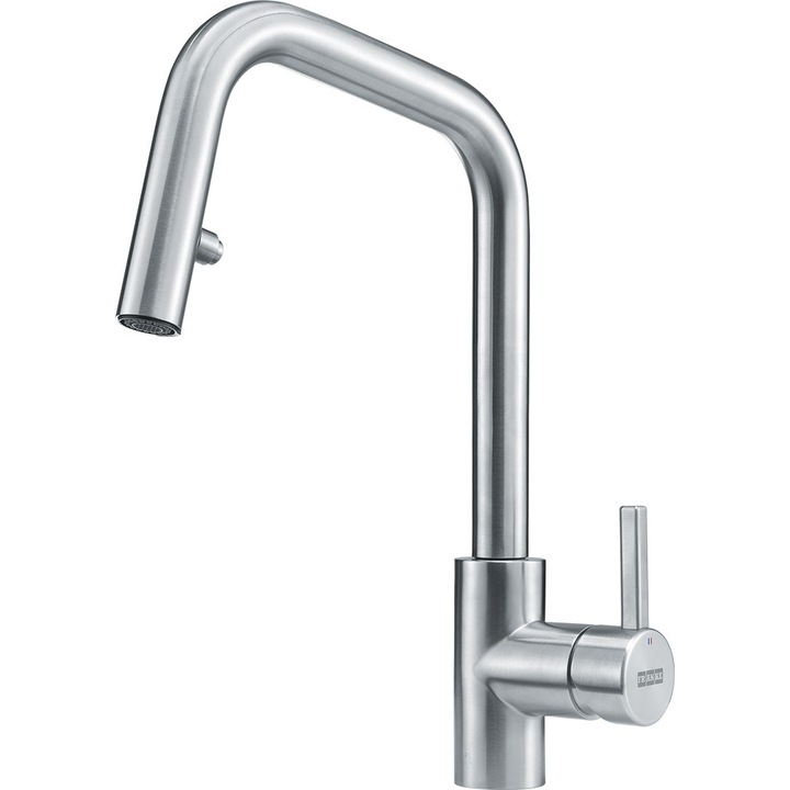 Baterie pentru bucatarie Franke Kubus, Inox, Monocomanda, Argintiu