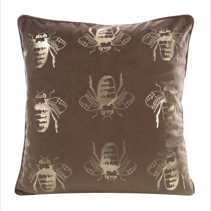 Fata de perna decorativa BLINK-15 45x45 Eurofirany bej inchis/auriu deschis