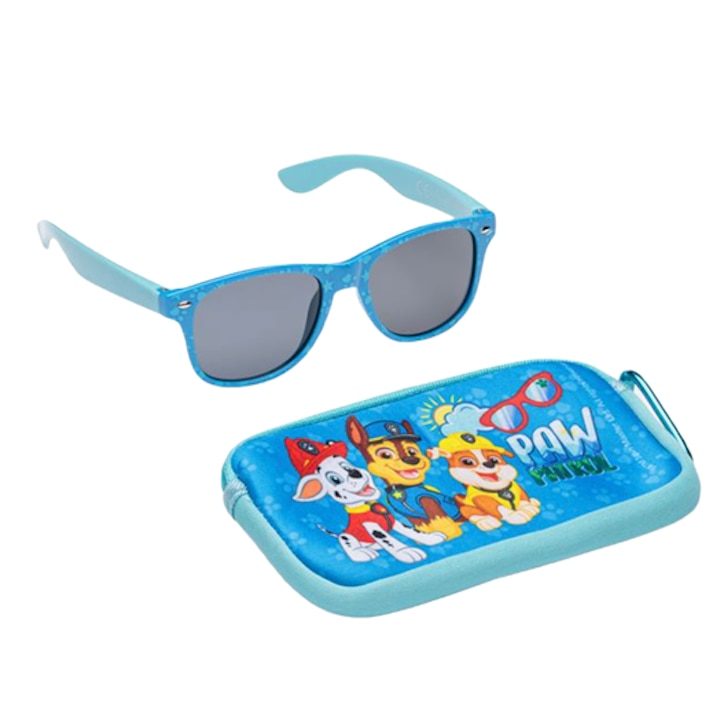 Effectively Multiple activation Set ochelari de soare si etui pentru copii, model Paw Patrol, 100% protectie  UV, +3 ani, Albastru, JMB-BBL4997 - eMAG.ro