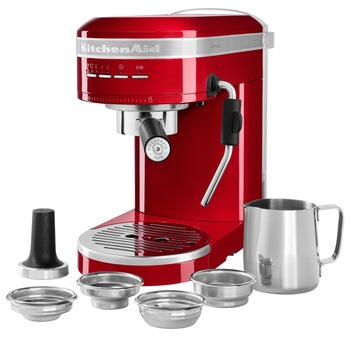 Espressor manual Artisan KitchenAid 5KES6503EER, 1470W, 15 bar, capacitate rezervor 1.4 l, empire red