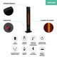 Incalzitor de terasa, VONROC, PH516AC, putere 2000W, aria incalzita 6 – 8m², inaltime 107cm, element din carbon, protectie IP44, telecomanda si temporizator, doua trepte de incalzire, negru, greutate 6kg