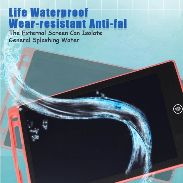 Tableta digitala color 12 inch, pentru scris si desenat cu ecran LCD, 29 cm, rosu,3ani+